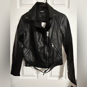 Elixir faux leather moto jacket black size:XS NEW